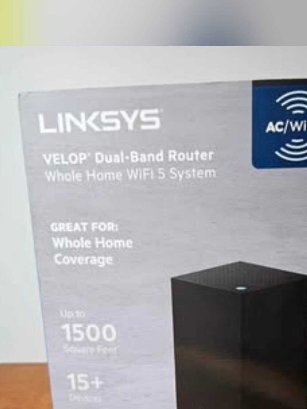 Linksys VELOP Dual-Band Router Whole Home WIFI 5 System AC1200 Black
